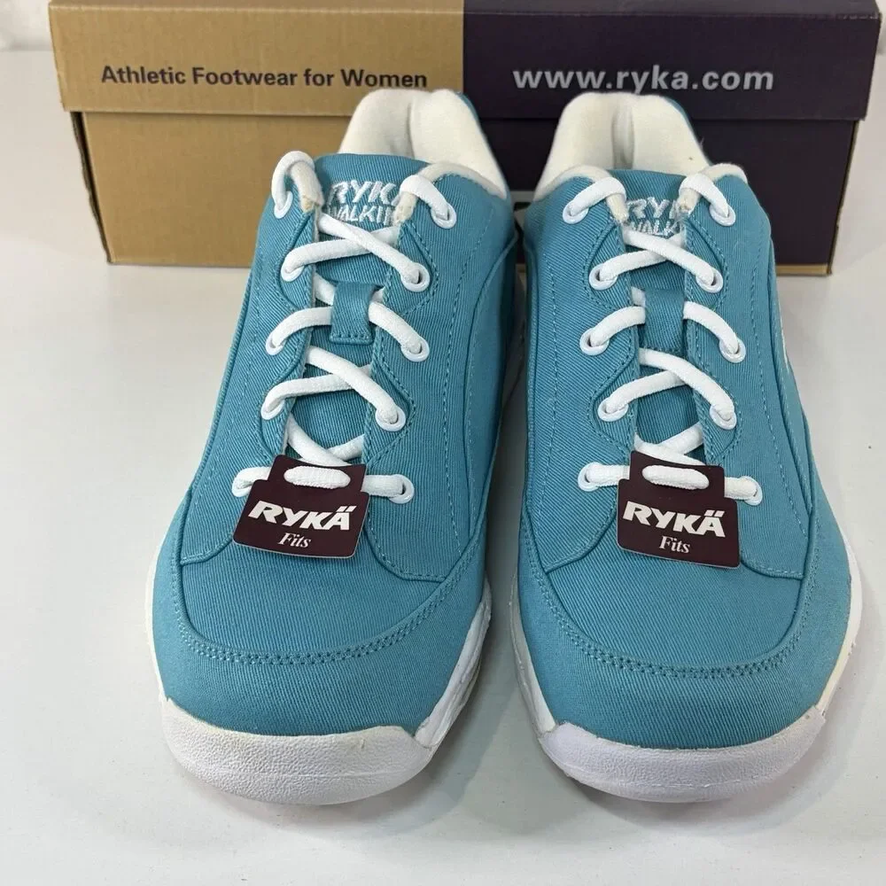 Ryka Catalyst Canvas Blue Women 8W Sneakers Walking Shoes Nitacel NIB Support